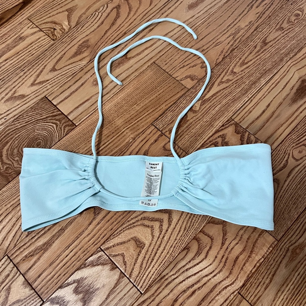 Light Blue Bandeau Top